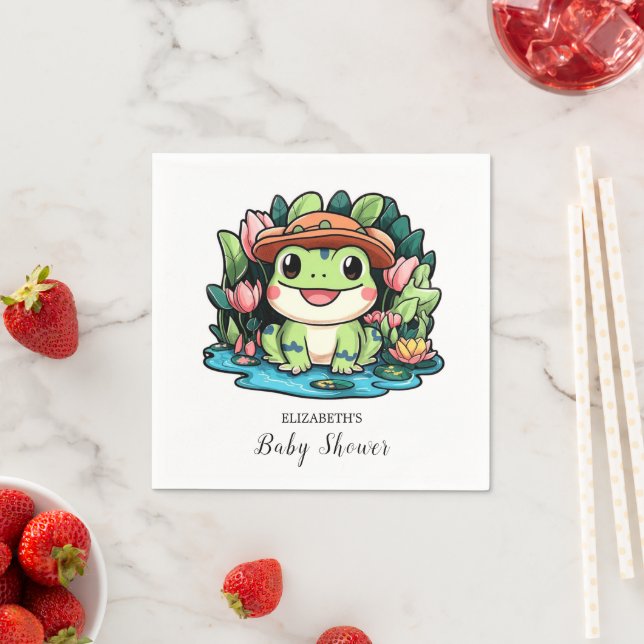 Frog Baby Shower Napkin (Insitu)