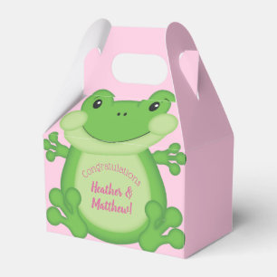 Frog Baby Shower Pink Favour Box