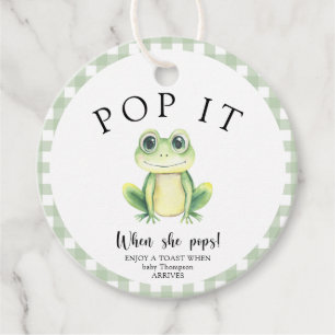 Frog Baby Shower - Pop it! When she pops!  Favour Tags