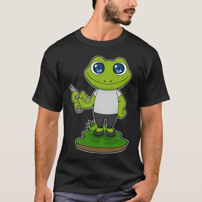 Frog Barber Scissors T-Shirt (Front)
