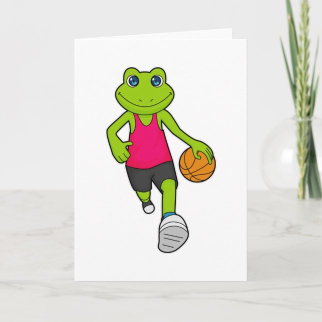 Frog Basketball player Basketball Card (Front)