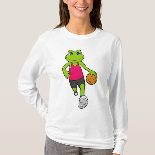 Frog Basketball player Basketball T-Shirt (Front)