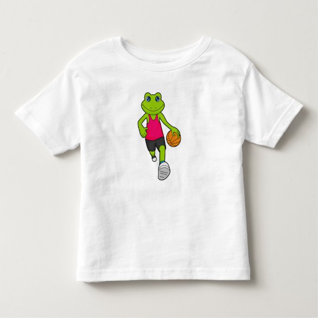 Frog Basketball player Basketball Toddler T-Shirt (Front)