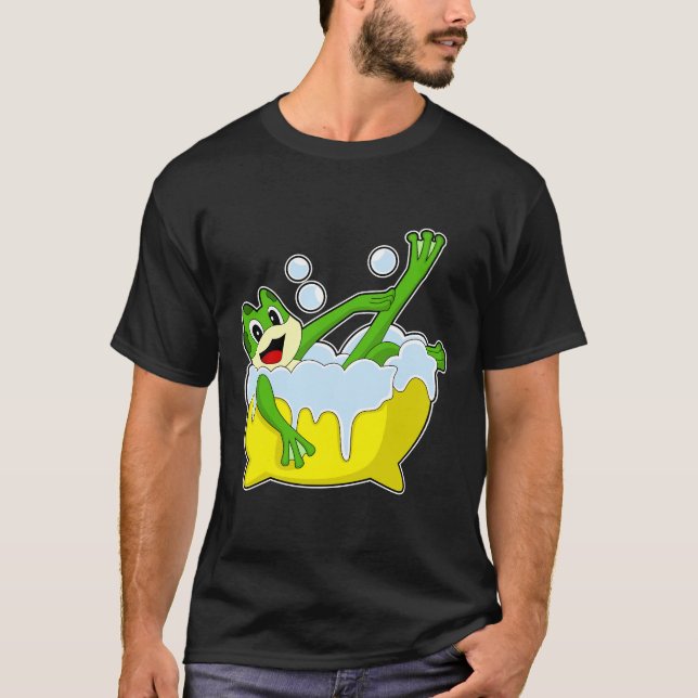 Frog Bathe Bathtub T-Shirt (Front)
