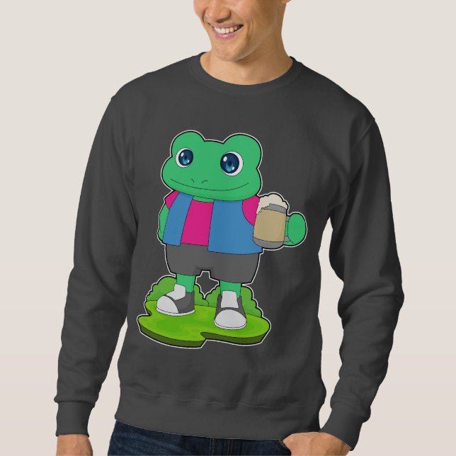 Frog Beer mug Beer Sweatshirt (Front)