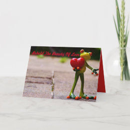 FROG BEHOLD THE BEAUTY OF LOVE VALENTINE'S DAY HOLIDAY CARD