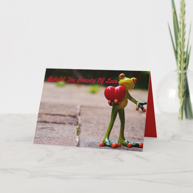 FROG BEHOLD THE BEAUTY OF LOVE VALENTINE'S DAY HOLIDAY CARD (Front)