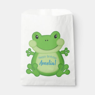 Frog Birthday Party Blue Favour Bags