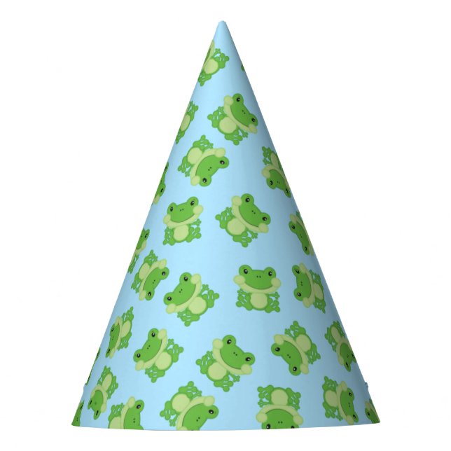 Frog Birthday Party Blue Hat (Front)