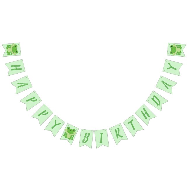 Frog Birthday Party Green Bunting (All)