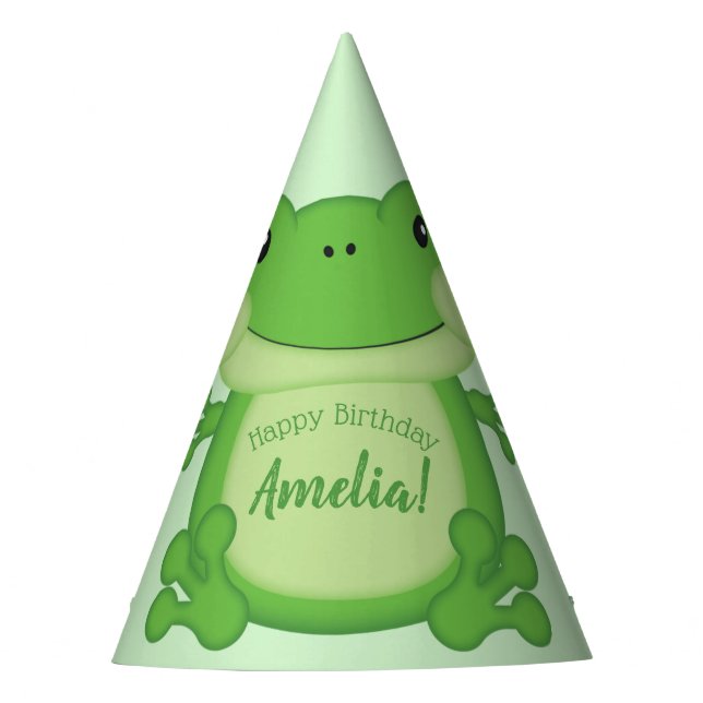 Frog Birthday Party Green Hat (Front)