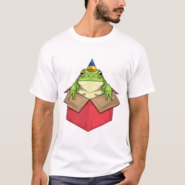 Frog Birthday Party hat T-Shirt (Front)