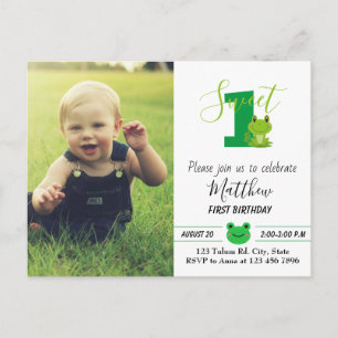 Frog Birthday Party Invitation Postcard