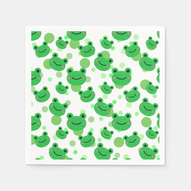 Frog Birthday Party Napkin (Front)