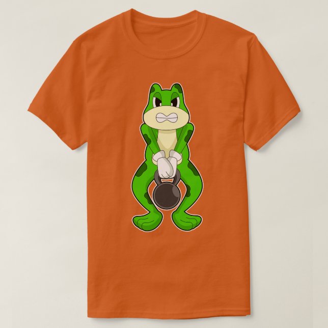 Frog Bodybuilding Dumbbell T-Shirt (Design Front)