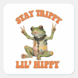 Frog Boho Hippie custom personalised Hippie Square Sticker