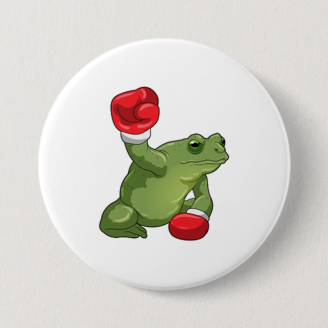Frog Boxer Boxing gloves 7.5 Cm Round Badge (Front)