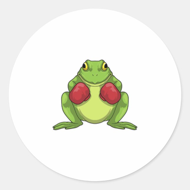 Frog Boxer Boxing gloves Classic Round Sticker (Front)