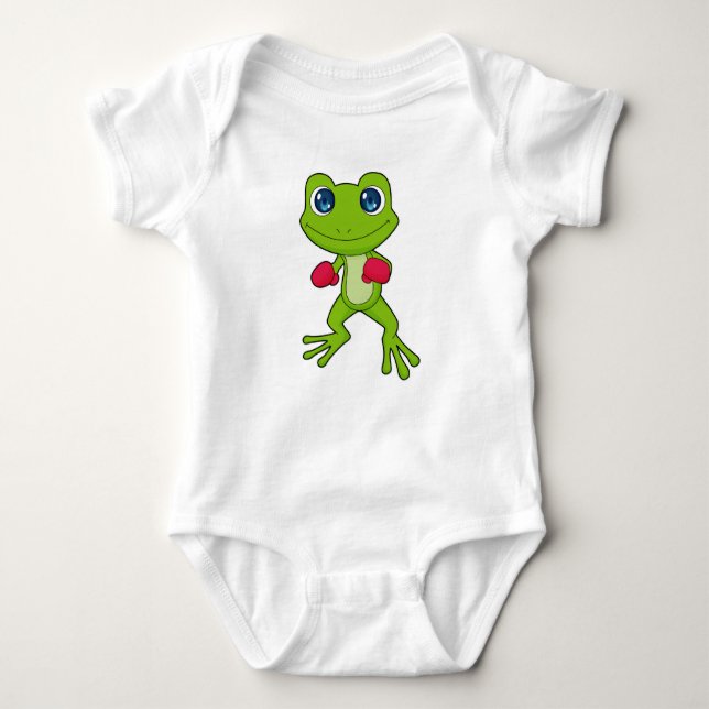 Frog Boxing Boxer Boxing gloves Baby Bodysuit (Front)