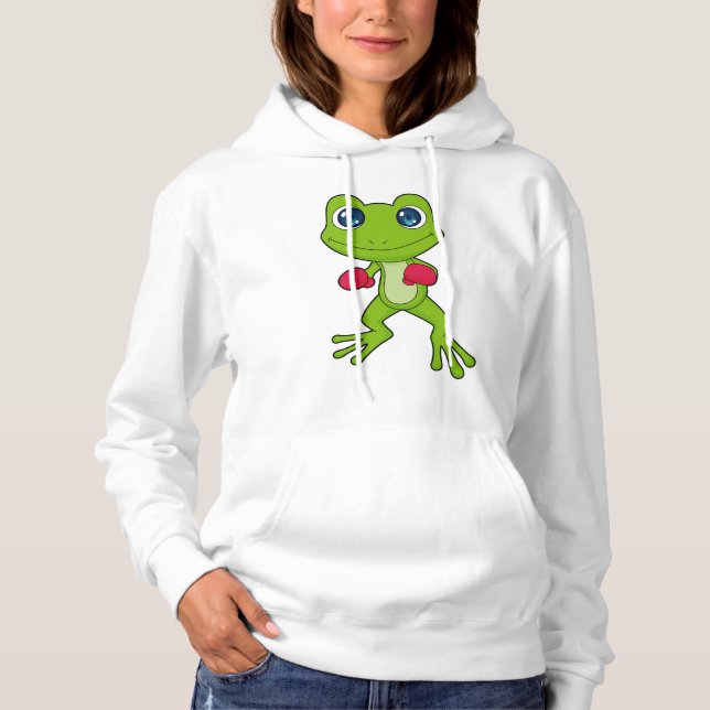 Frog Boxing Boxer Boxing gloves Hoodie (Front)