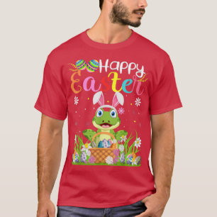 Frog Bunny Egg Hunting Funny Frog Happy Easter T-Shirt