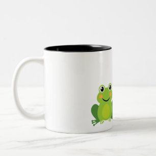 frog, butterfly an mushrooms Two-Tone coffee mug