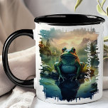 Frog by Mountain Lake Reflection Mug<br><div class="desc">Start your day with the charming Frog by Mountain Lake Reflection Mug. This unique mug features a delightful image of a frog perched by a serene mountain lake, with the tranquil water reflecting the surrounding landscape. Customised with your name, it adds a personal and whimsical touch. Perfect for coffee, tea,...</div>