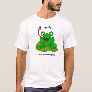 Frog Cartoon Catching Flies T-Shirt