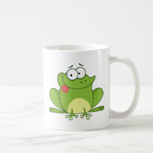 Frog Cartoon Character Hanging Its Tongue Out Coffee Mug