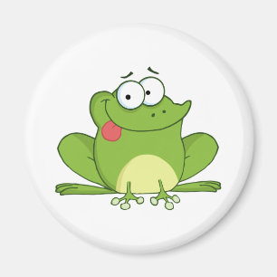 Frog Cartoon Character Hanging Its Tongue Out Magnet