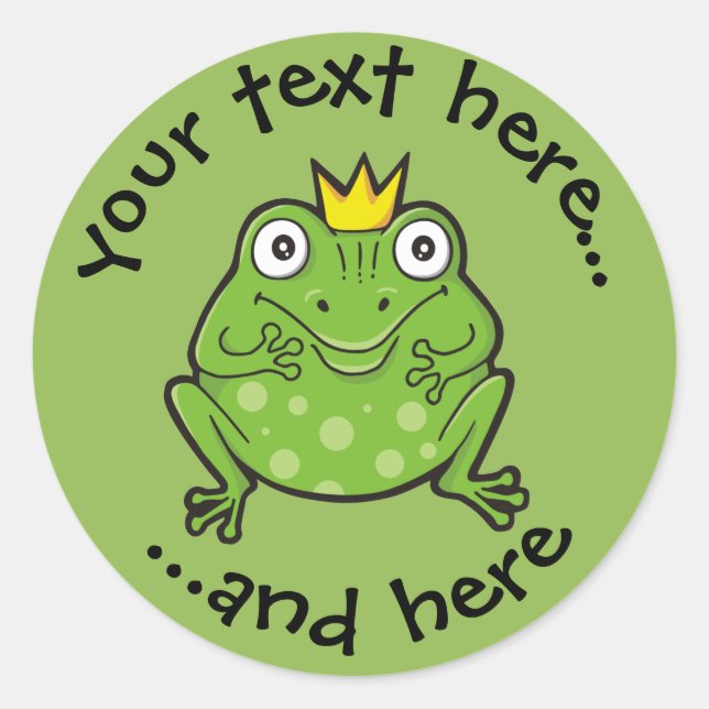Frog Cartoon Classic Round Sticker (Front)