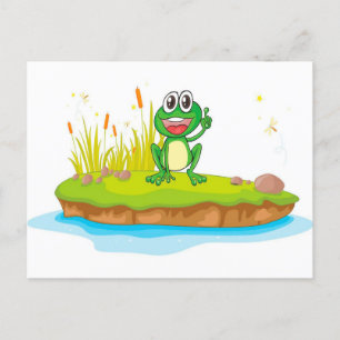 Frog cartoon cute Awesome gift Holiday Postcard
