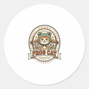 Frog Cat Frogcore Cat Vintage Vector Art Shirt Des Classic Round Sticker