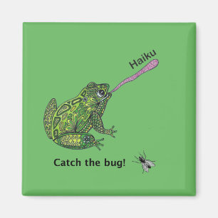 Frog catches the haiku bug! magnet
