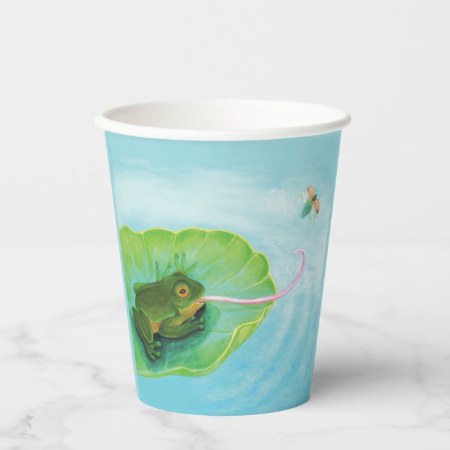Frog Catching Bug Paper Cups (Front)