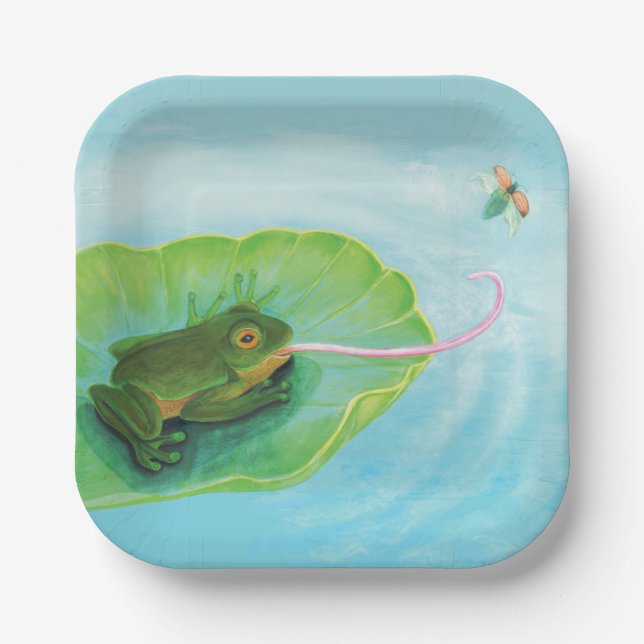 Frog Catching Bug Paper Plate (Front)