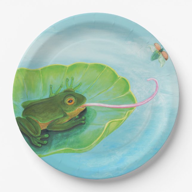 Frog Catching Bug Paper Plate (Front)