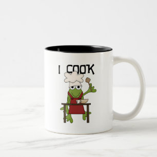 Frog Chef I Cook Tshirts and Gifts Two-Tone Coffee Mug