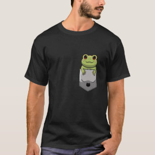Frog Chest Pocket Frogs Lover Cottagecore Frog Fun T-Shirt