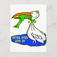 Frog Choking Bird Never Ever Give Up
