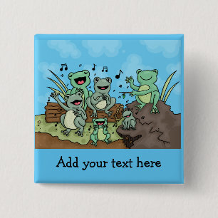 Frog Chorus 15 Cm Square Badge