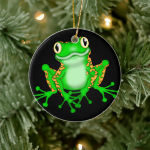 Frog Christmas Holiday Ornament or Doorhanger