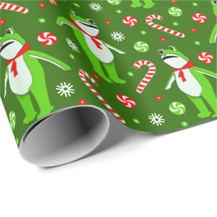 Frog Christmas Holiday Wrapping Paper