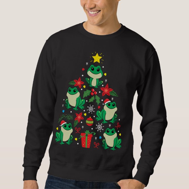 Frog Christmas Ornament Tree Funny Xmas Gift Sweatshirt (Front)