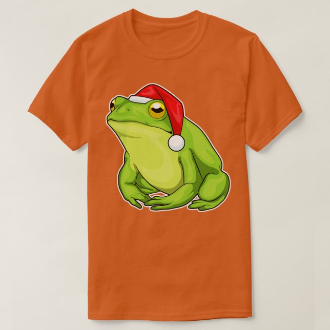 Frog Christmas Santa hat T-Shirt (Design Front)