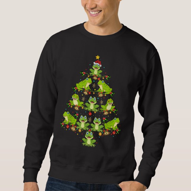 Frog Christmas Tree Gift Funny Christmas Frog Sweatshirt (Front)