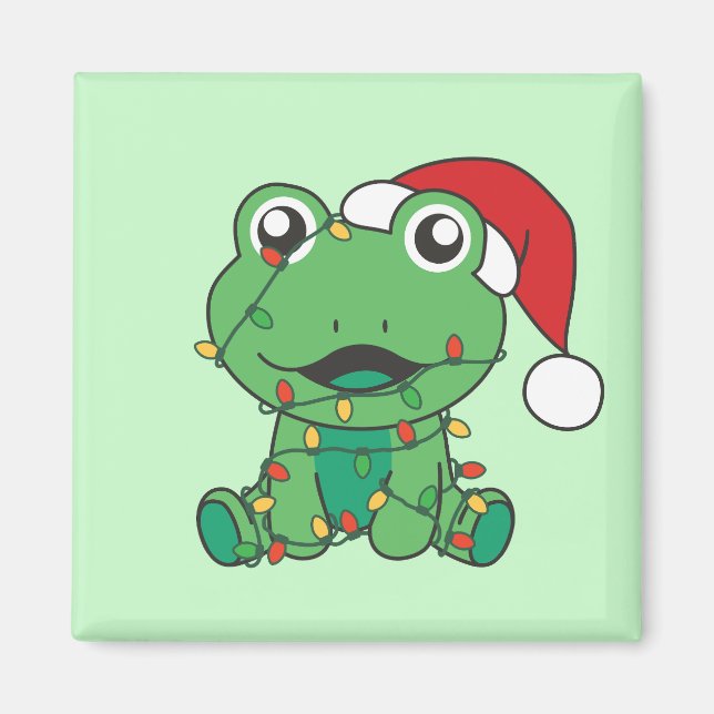 Frog Christmas Winter Animals Holiday Frogs Magnet (Front)