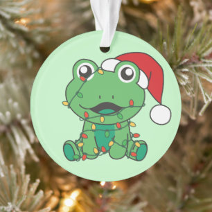 Frog Christmas Winter Animals Holiday Frogs Ornament