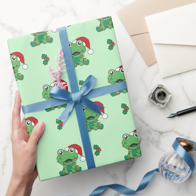 Frog Christmas Winter Animals Holiday Frogs Wrapping Paper (Gifting)