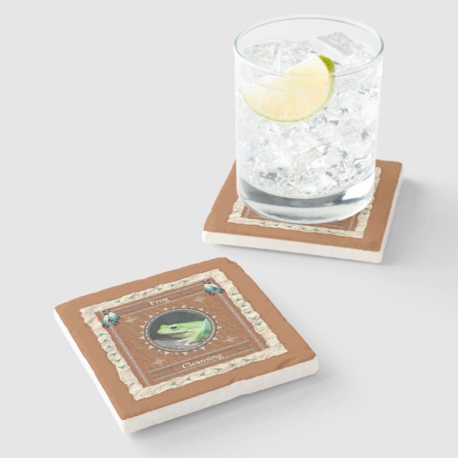 Frog Cleansing Energy Stone Coaster (Side)